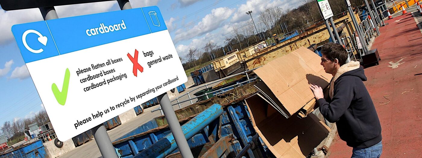 Cardboard bay at recycling centre