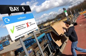 Cardboard bay at recycling centre